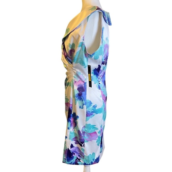 Arthur S. Levine for Tahari Dress Size 12 Limited Edition‎ Watercolors Blue - Picture 7 of 16